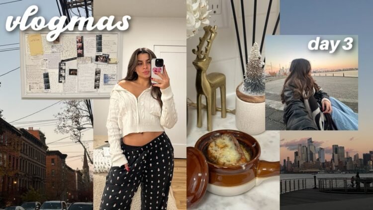 a cozy night in: sunset walk, cooking FOS, memory board *VLOGMAS DAY 3*