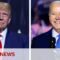 Joe Biden shifts focus to Donald Trump re-match in November | BBC News