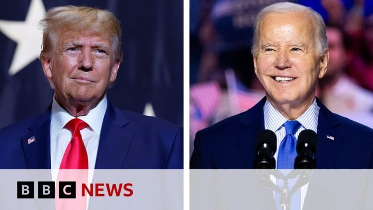 Joe Biden shifts focus to Donald Trump re-match in November | BBC News